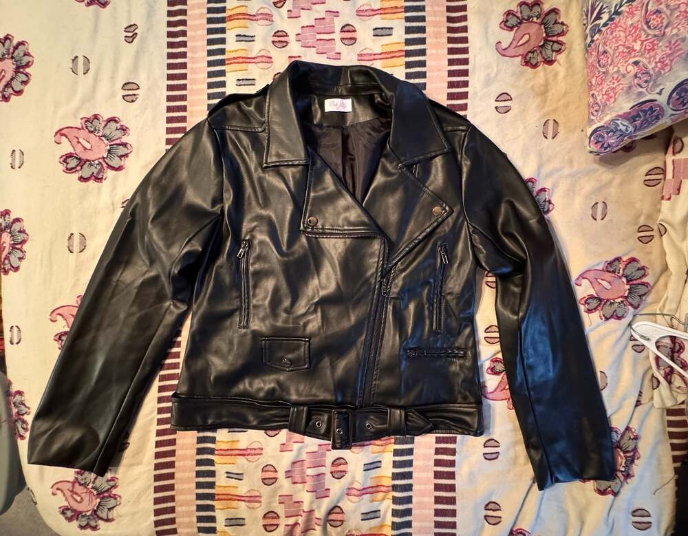 Vintage-Inspired Black Faux Leather Moto Jacket | Y2K Biker Grunge Cool Girl